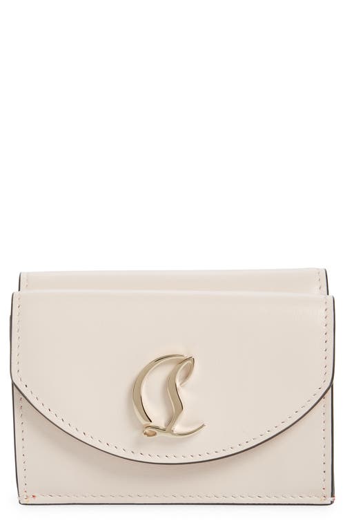 Christian Louboutin Loubi 54 Compact Leather Wallet in 5446 Leche/Gold at Nordstrom