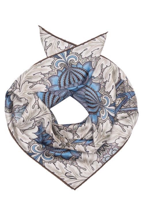 Elizabetta St. James - Hand Rolled Silk Neckerchief For Men In Blue And Tan