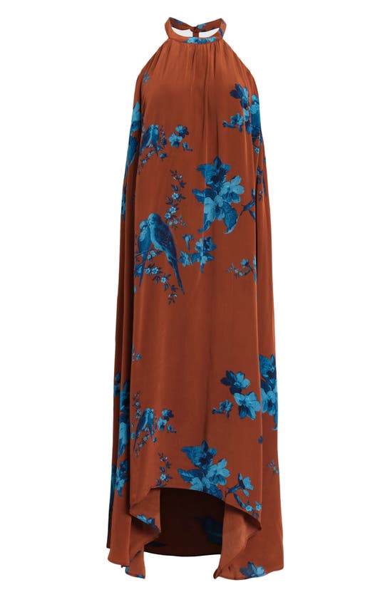 Shop Allsaints Mysti Iona Floral Print Halter Dress In Rust Red