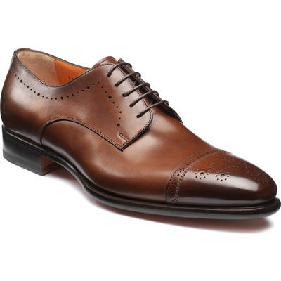 Santoni Ironside Cap Toe Derby, Brown