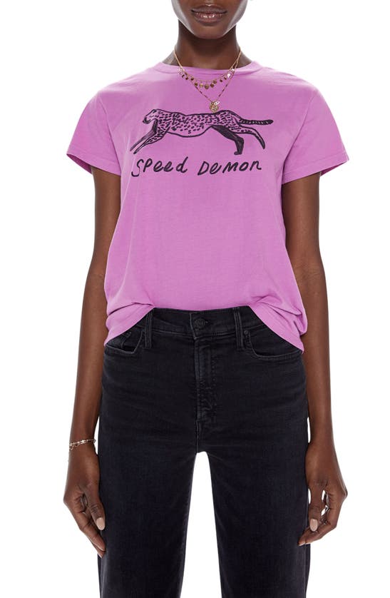 Shop Mother The Boxy Goodie Goodie Supima® Cotton Tee In Pen - Speed Demon