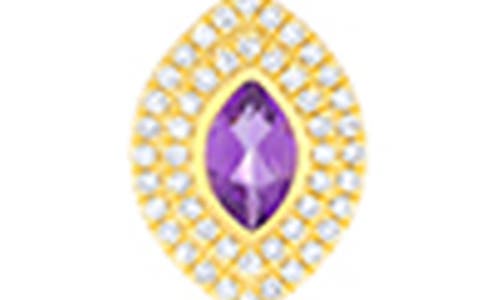 Shop Ef Collection Amethyst & Diamond Pendant Necklace In Yellow Gold