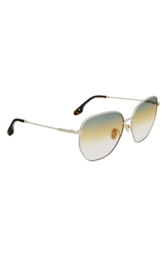Victoria Beckham 60mm Gradient Sunglasses In Gold/ Green Honey Rose