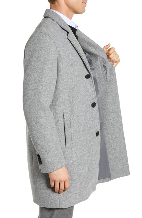 Cole Haan Regular Fit Stretch Wool Coat In Lt Grey