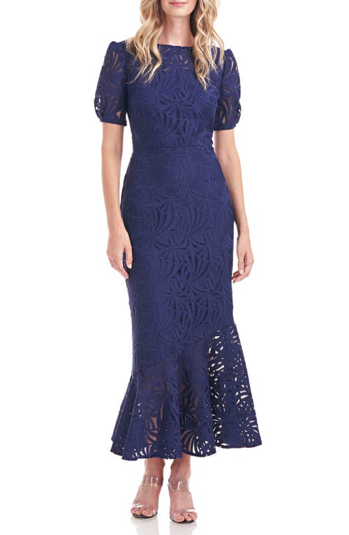 Kay Unger Zoey Lace Mermaid Dress in Deep Navy