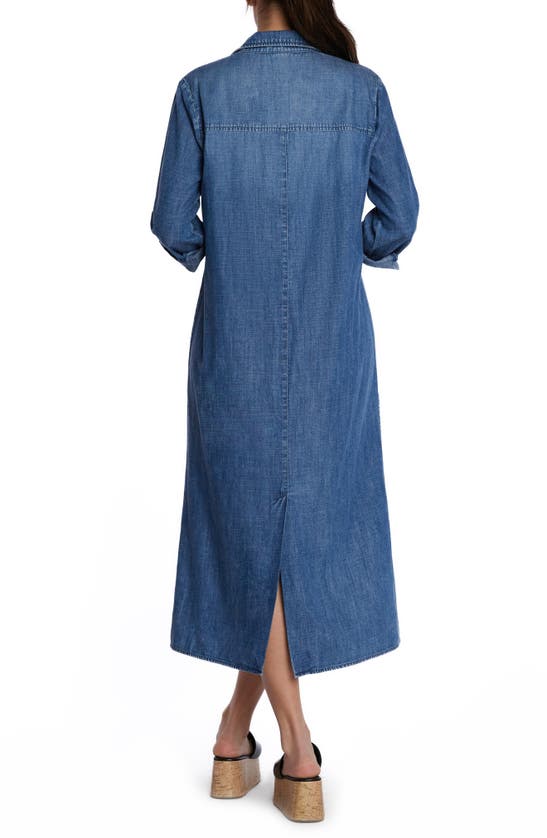 Shop Wash Lab Denim Chill Out Shirtdress In Clean Blue