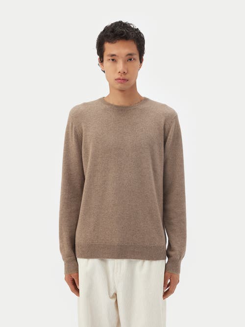 Shop Gobi Cashmere Crew Neck Sweater In Taupe