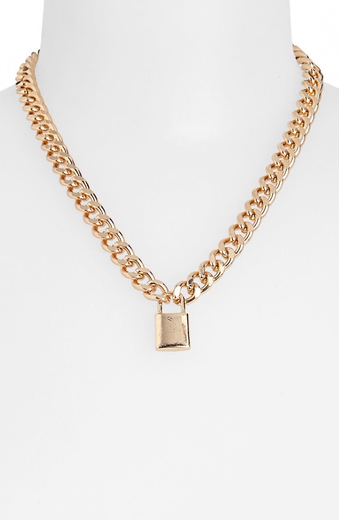 GOLD PADLOCK  LOCK NECKLACE CHAIN PENDANT GOLD CHAIN TOPSHOP 