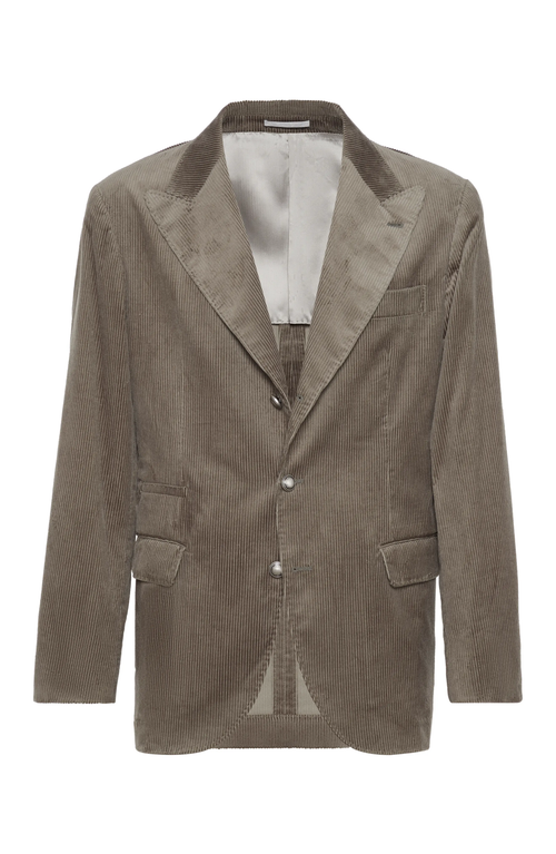 Shop Brunello Cucinelli Corduroy Blazer In Military