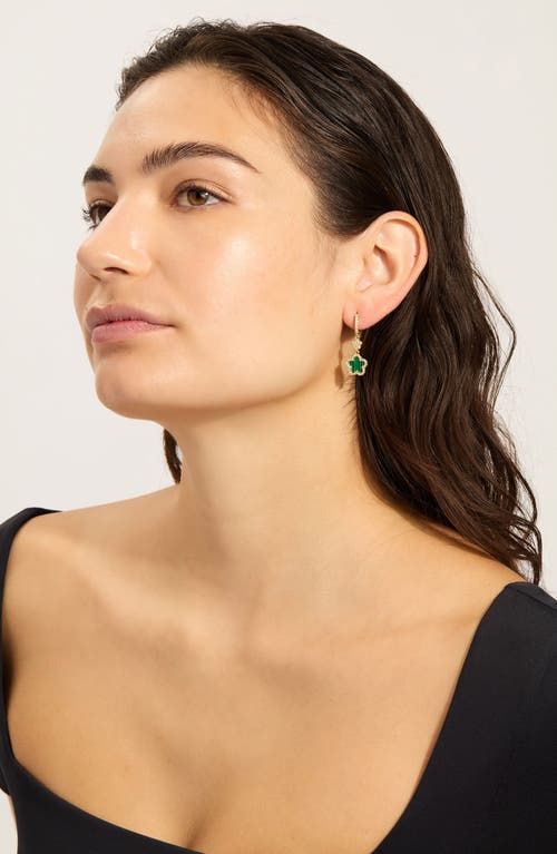 Adornia Clover Drop Earrings In Green