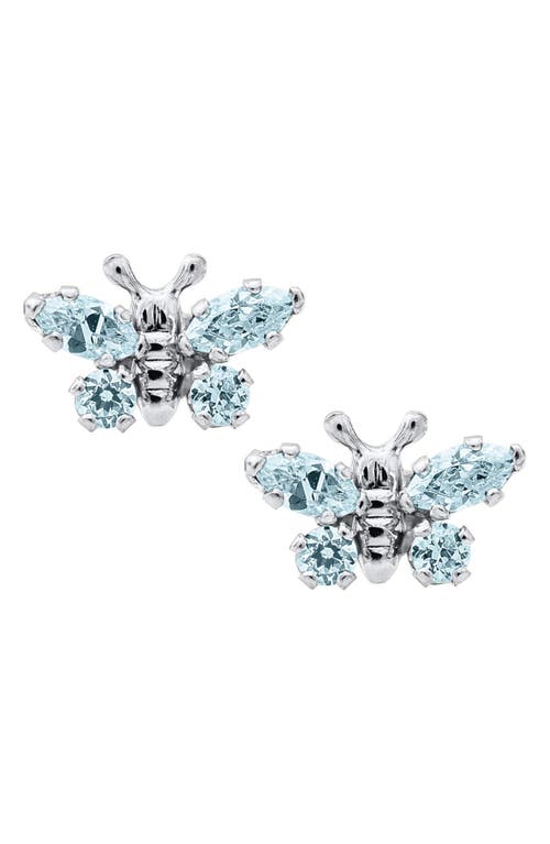 Mignonette Butterfly Birthstone Sterling Silver Earrings in March at Nordstrom