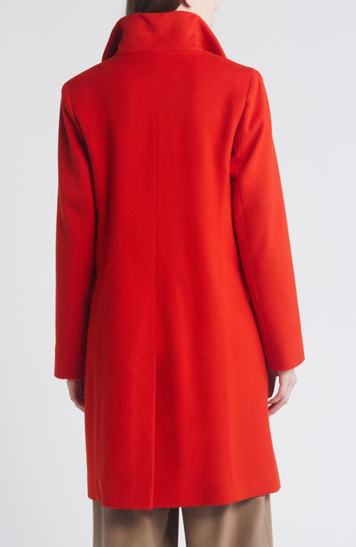 Fleurette Dusty Longline Wool Coat In Lava