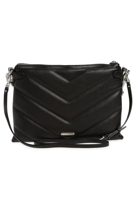 Rebecca Minkoff Edie Maxi Leather Crossbody Bag In Black