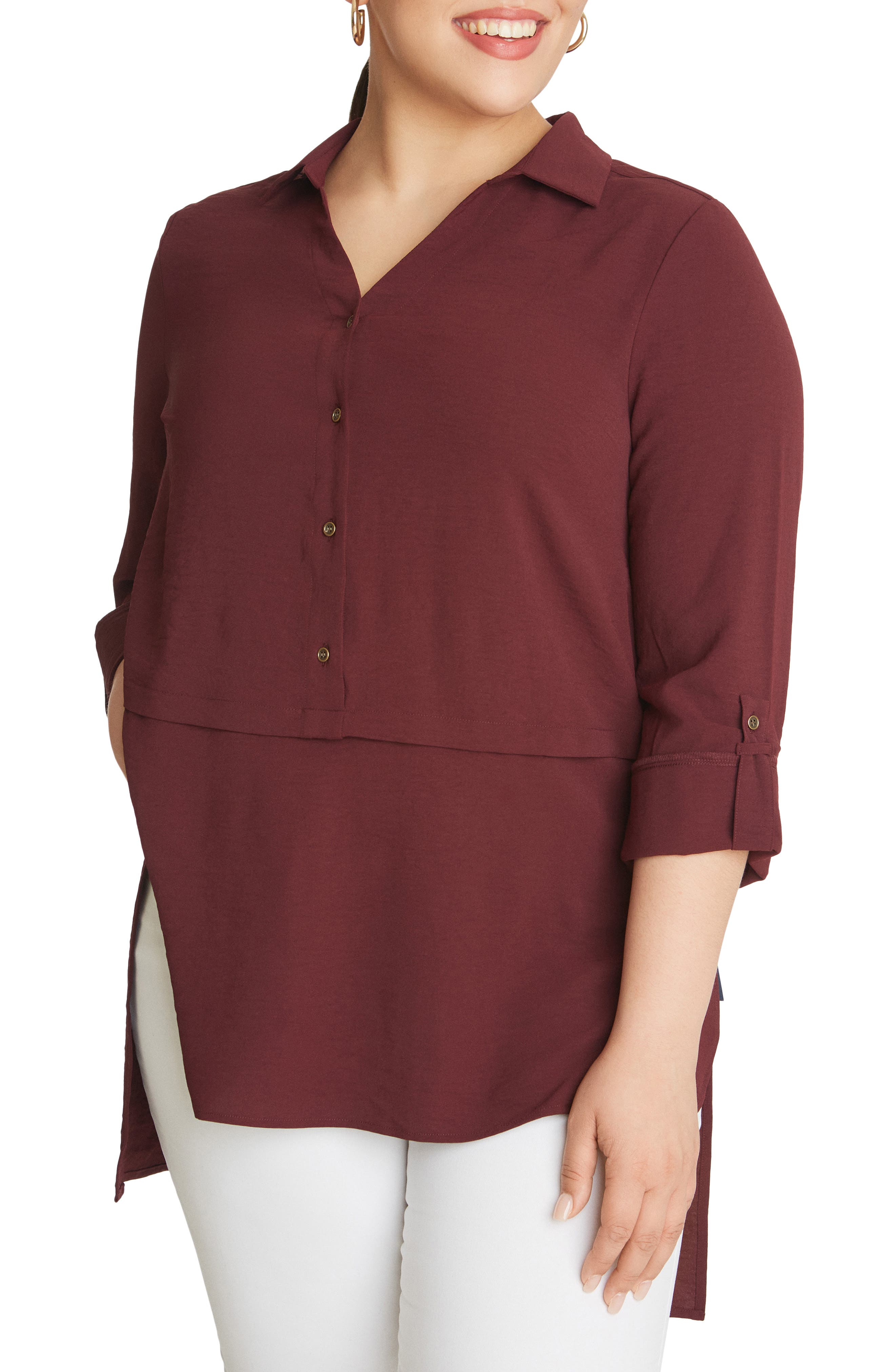 plus size maroon shirt