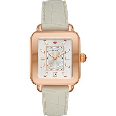 Michele Deco Sport Watch Head & Silicone Strap Watch, Mm
