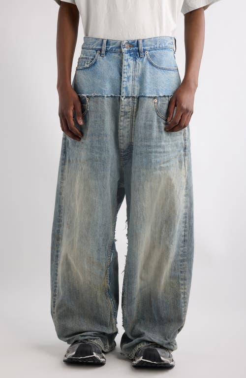 Balenciaga Distressed Layered Jeans In 3969 Iced/stained