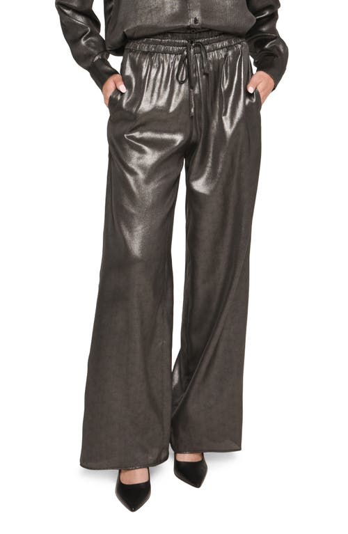 WAYF x Jourdan Sloane Ariana Metallic Chiffon Pants in Gunmetal at Nordstrom, Size X-Small