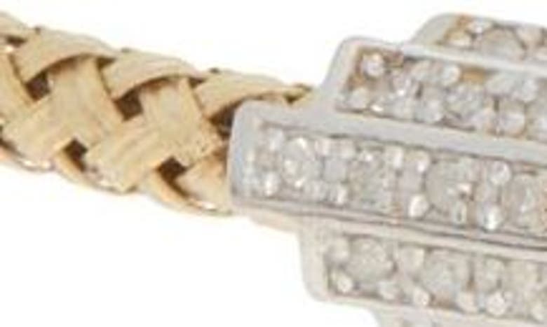 Shop Meshmerise 18k Gold Plated Diamond End Cap Bangle Bracelet In Yellow Gold