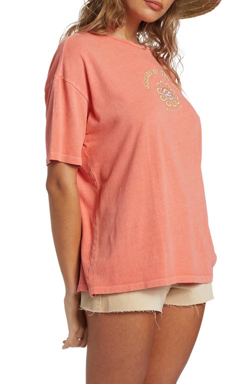 Shop Billabong It's The Season Cotton Graphic T-shirt In Papaya