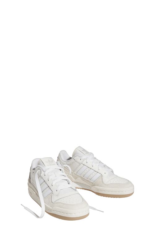 adidas Kids' Forum Low Basketball Shoe in Chalk White/Cloud/White