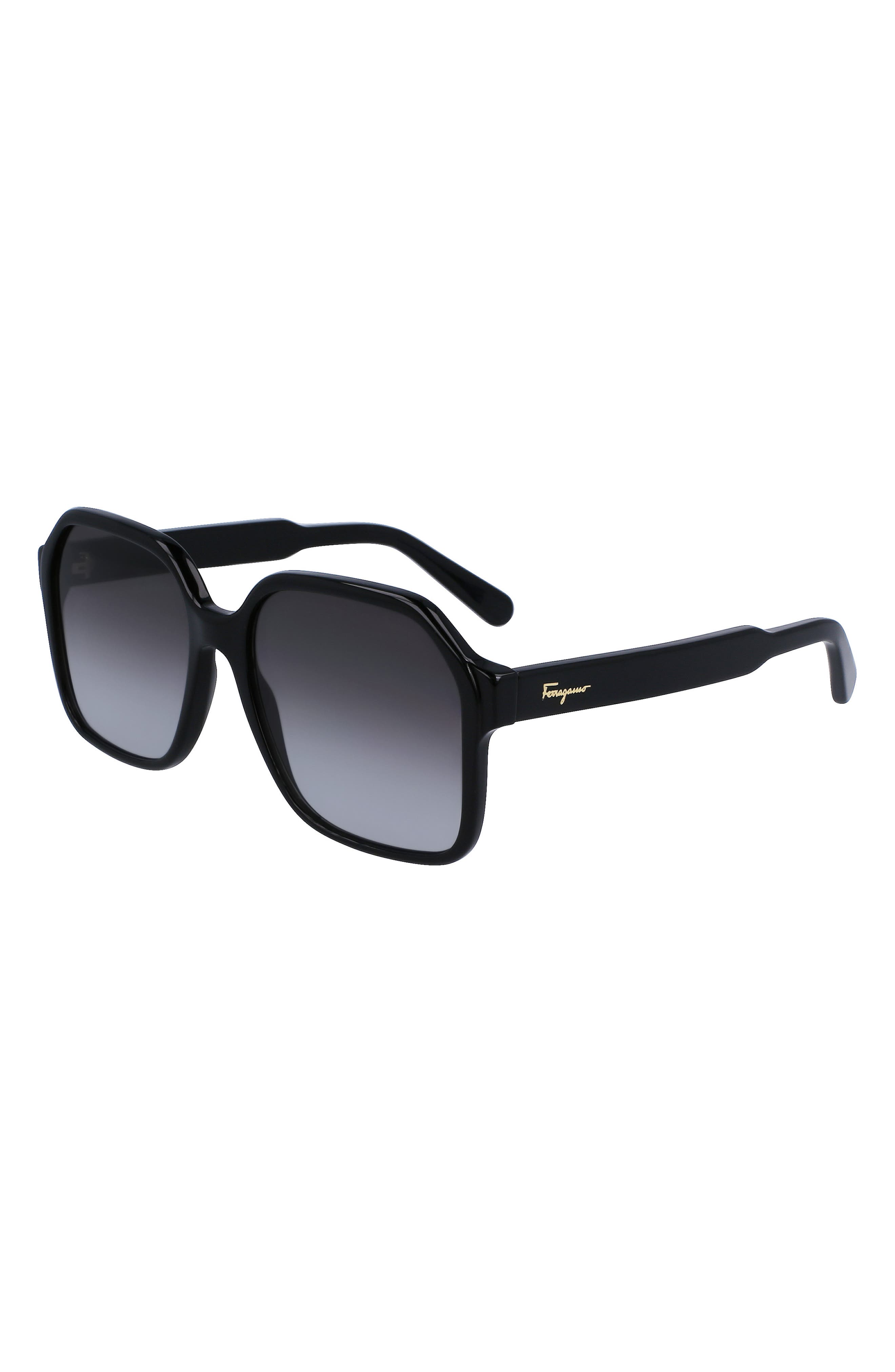 salvatore ferragamo retro 56mm square sunglasses