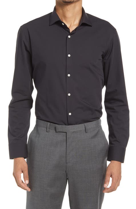 Men Long Sleeve Business Formal Casual Tops Classic Faux Satin Silk Dress  Shirt