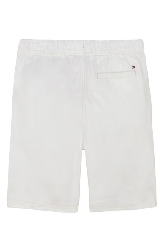 Shop Tommy Hilfiger Kids' Cotton Pull-on Shorts In Fresh White