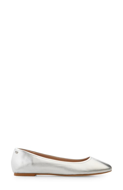 Stuart Weitzman Nadine Flat In Silver
