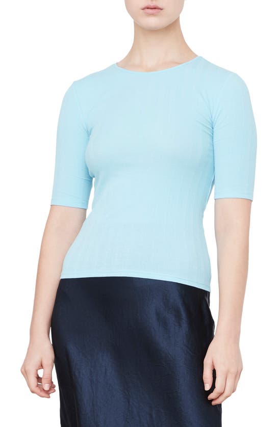Crewneck Rib Sweater In Lt Lagoon