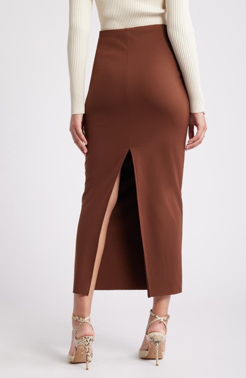 Shop Open Edit Smooth Edit Maxi Skirt In Brown Soil