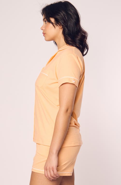 Shop Petite Plume Luxe Pima Cotton Short Pajamas In Orange