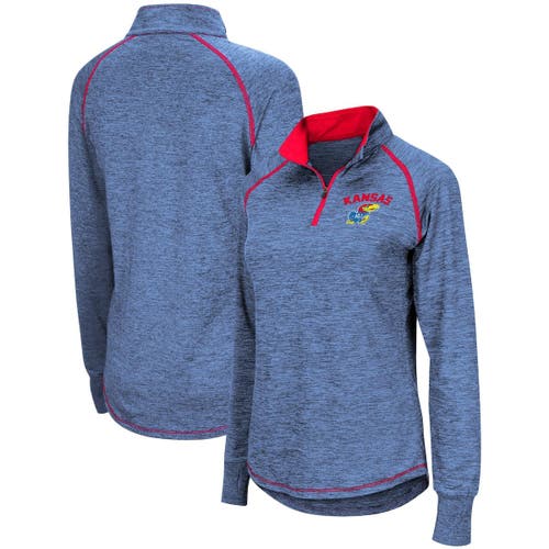 Women's Colosseum Royal Kansas Jayhawks Bikram Quarter-Zip Pullover Jacket