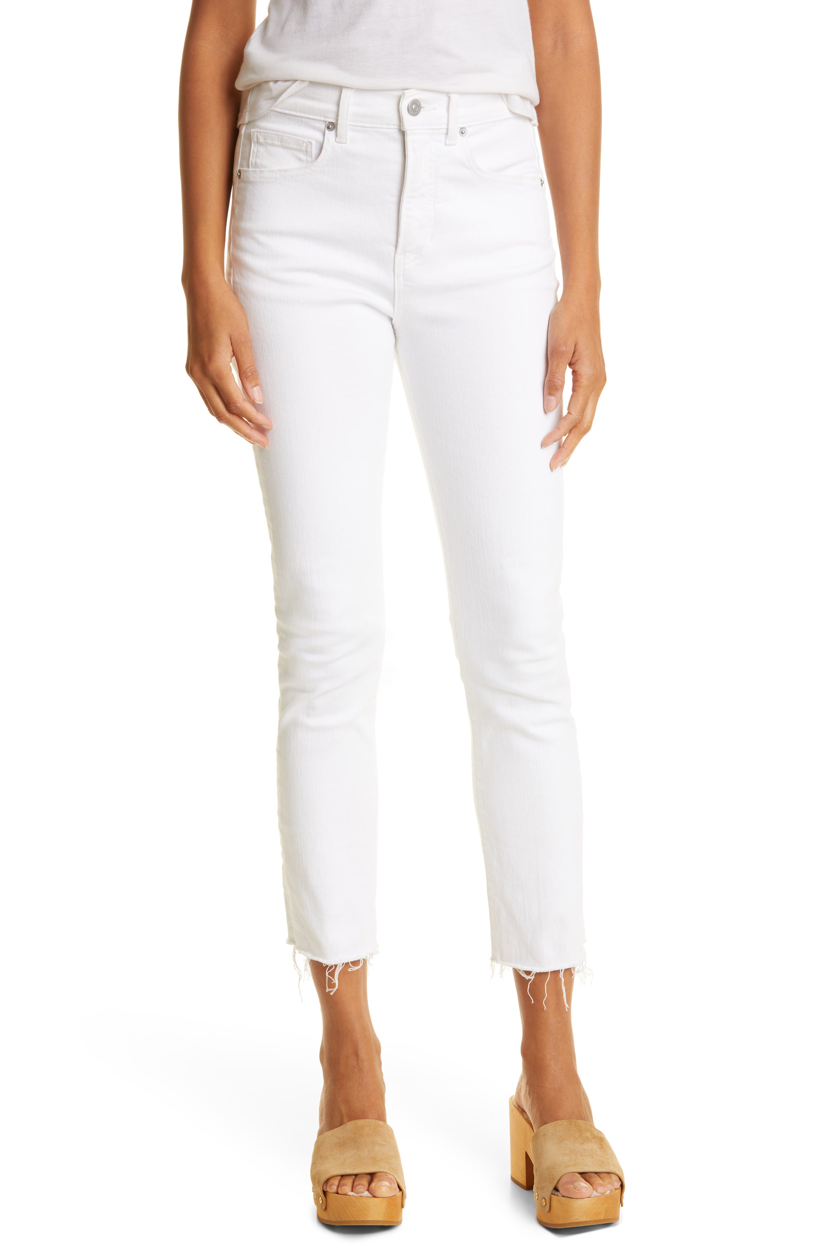 womens white cut off jeans