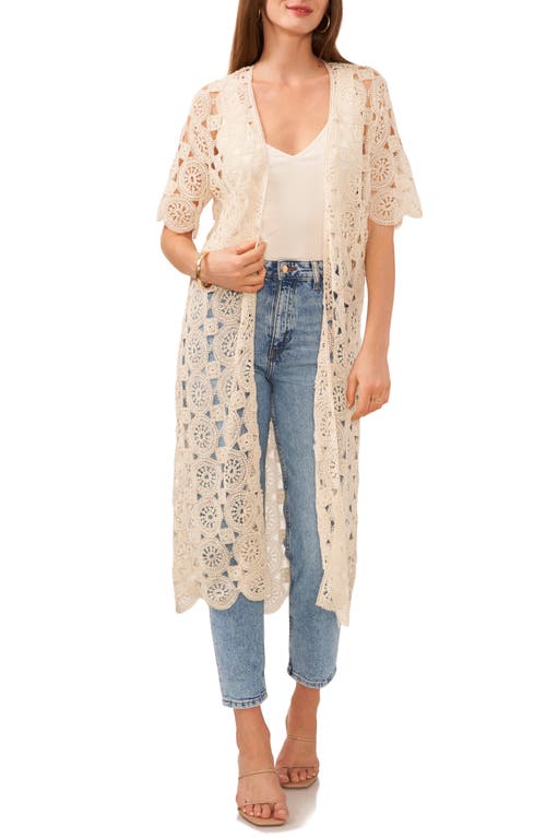 Vince Camuto Crochet Cotton Duster In Natural