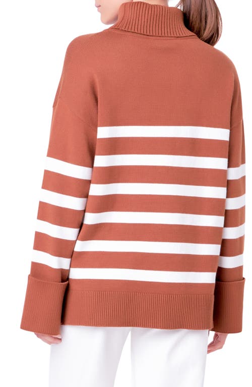 ENGLISH FACTORY ENGLISH FACTORY STRIPE TURTLENECK SWEATER 