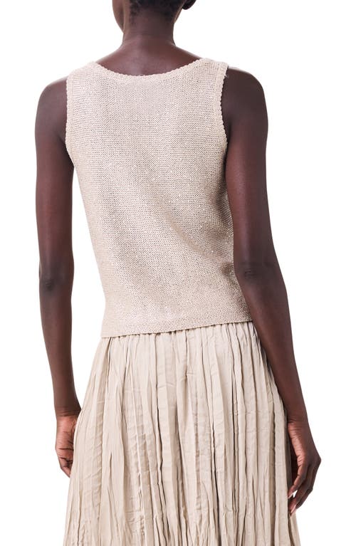 Shop Nic + Zoe Nic+zoe Subtle Sparkle Sweater Tank In Brown Rice