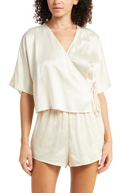 Lunya Washable Silk Short Pajamas in Swan White
