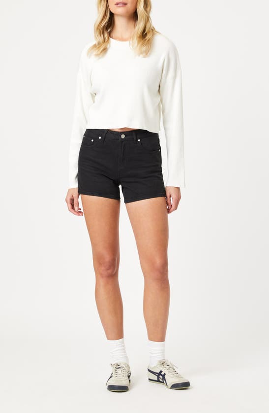 Shop Mavi Jeans Vella Denim Shorts In Black Denim