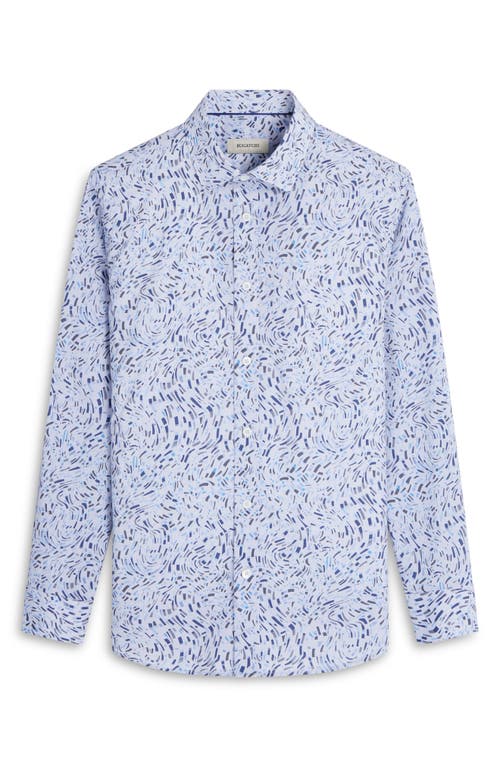 Shop Bugatchi Julian Shaped Fit Abstract Print Stretch Button-up Shirt In Air Blue