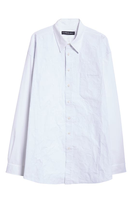 Shop Y/project Scrunched Organic Cotton Poplin Button-up Shirt In White