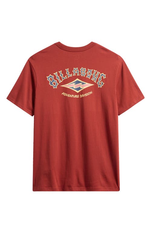 Shop Billabong Adventure Division Arch Logo Organic Cotton Graphic T-shirt In Sangria