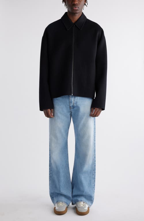Shop Acne Studios Relaxed Fit Double Face Wool Jacket In Black
