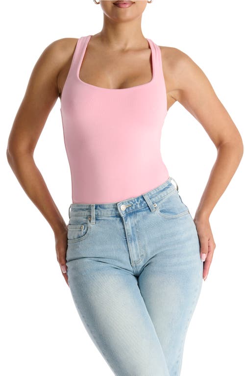 The Racerback Mode Bodysuit in Pink