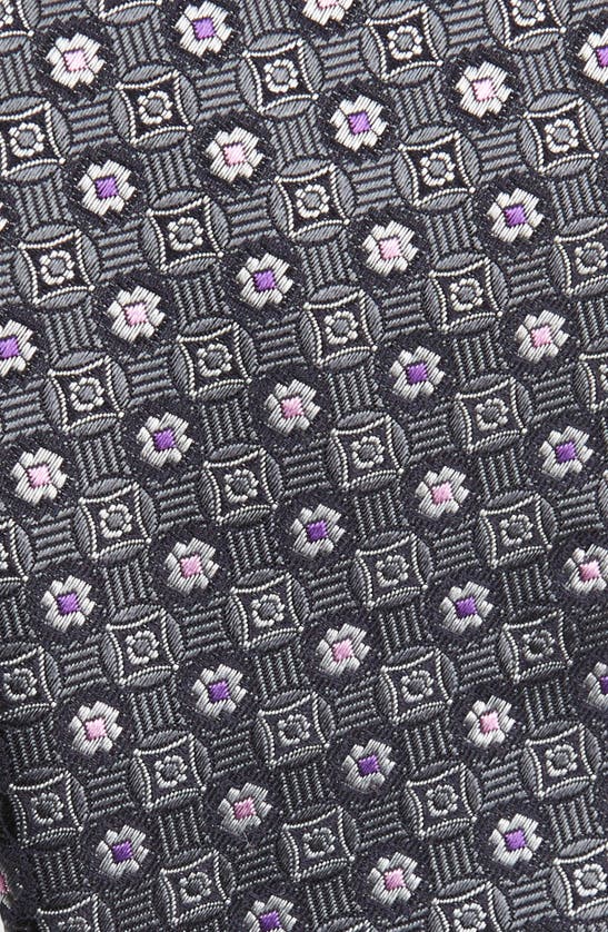 Shop Canali Medallion Silk Tie In Grey