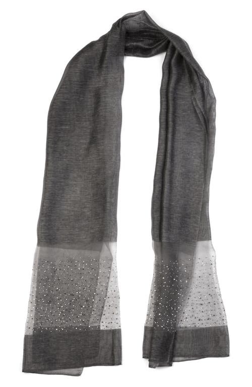 Saachi Crystal Embellished Silk & Wool Scarf In Grey