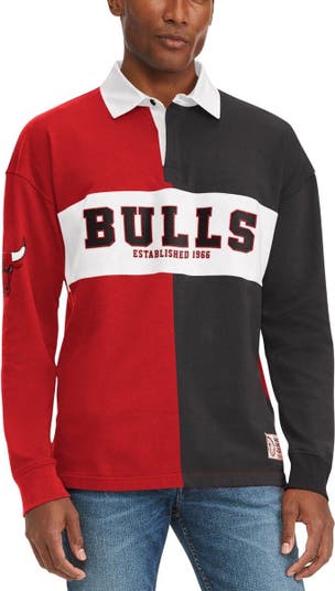 Men's Tommy Jeans Red/Black Chicago Bulls Ronnie Rugby Long Sleeve T-Shirt