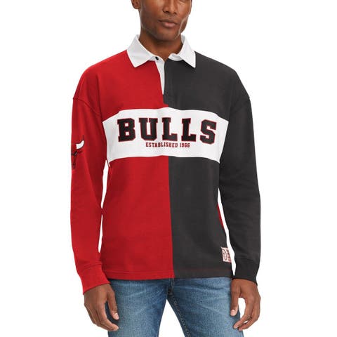 Men's Tommy Jeans Red/Black Chicago Bulls Ronnie Rugby Long Sleeve T-Shirt