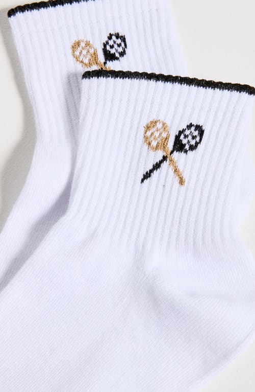 Shop Stems Prep School Quarter Socks In White/black