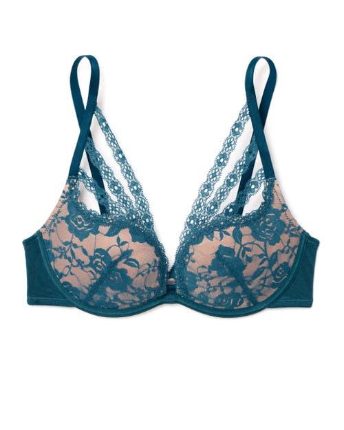 Shop Adore Me Marcia Push Up Plunge Bra In Dark Blue