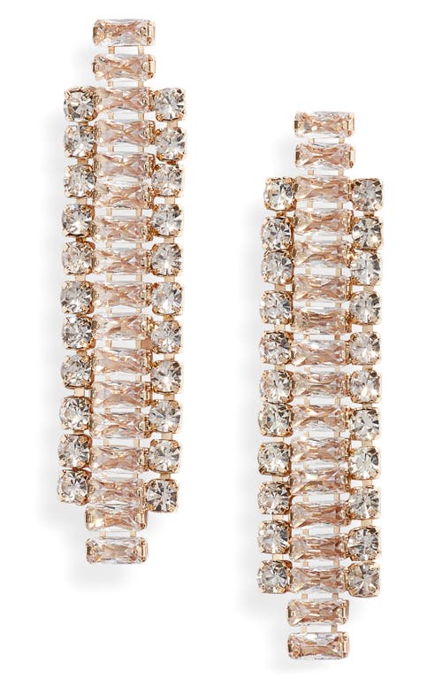 Nordstrom Crystal Linear Earrings in Clear- Gold at Nordstrom